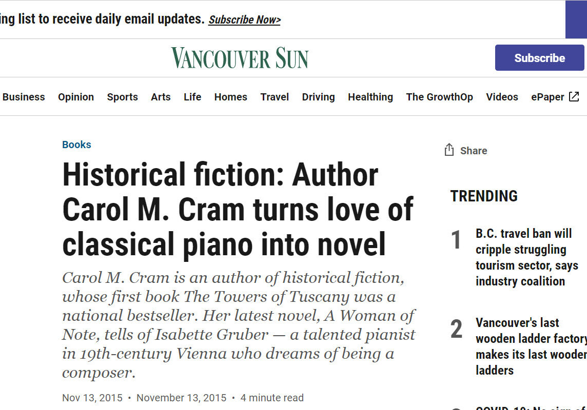 "A Woman of Note" in The Vancouver Sun
